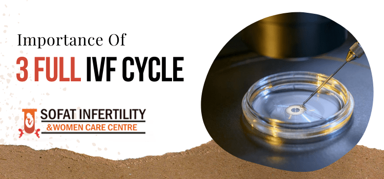 Why is it suggested by the fertility expert to undergo 3 full IVF cycles?