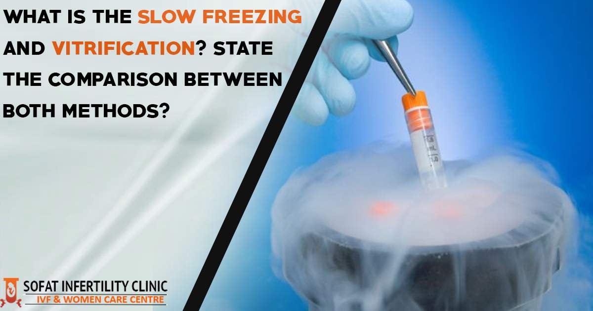 What is the slow freezing and vitrification? State the comparison between both methods?